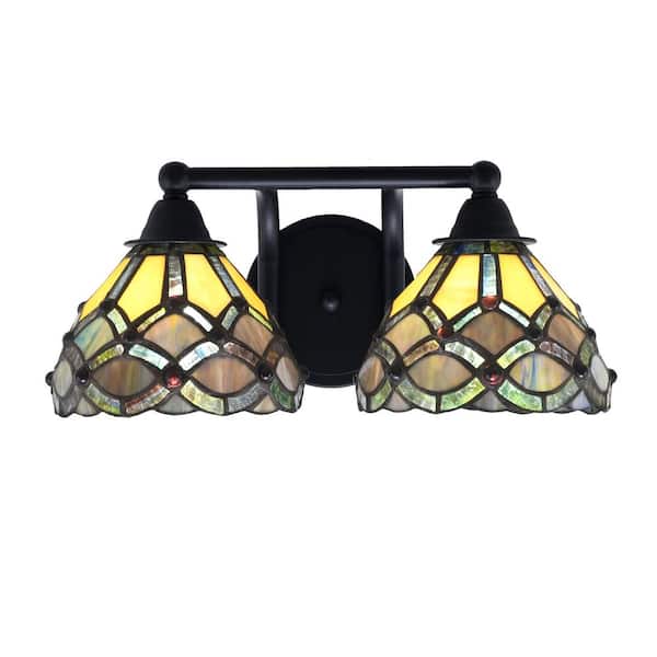 Unbranded Madison 8.75 in. 2-Light Matte Black Vanity Light