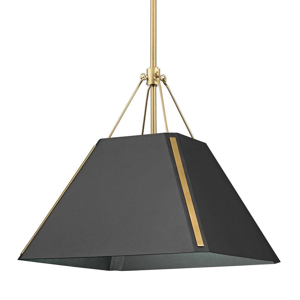 Ranik Brushed Champagne Bronze and Black 1-Light Pendant