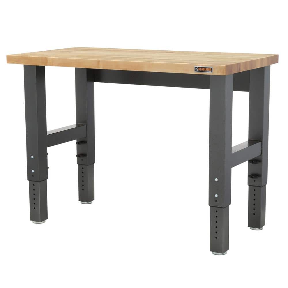 Granite Hammered Steel Adjustable Height 48" Workbench