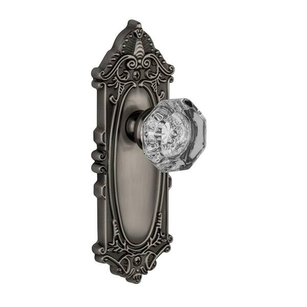 Grandeur Grande Victorian Antique Pewter Plate with Dummy Chambord Crystal Knob