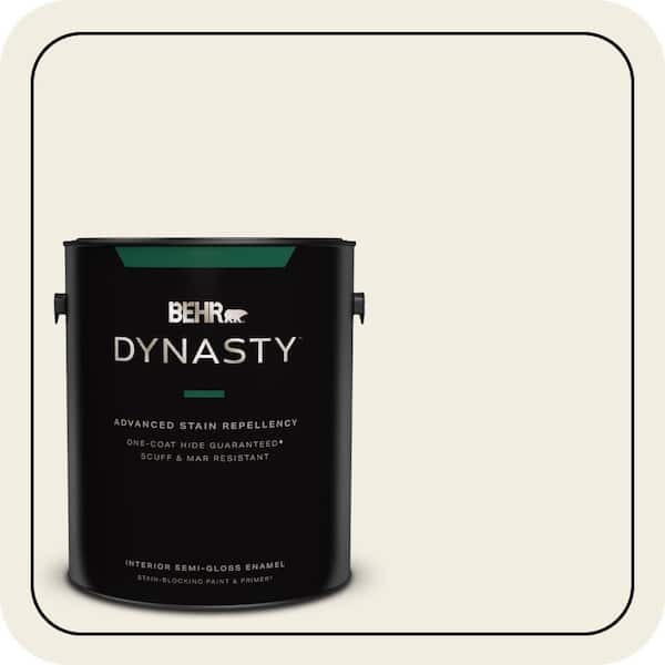 BEHR DYNASTY 1 gal. Designer Collection #DC-012 White Stone Semi-Gloss Enamel Interior Stain-Blocking Paint & Primer