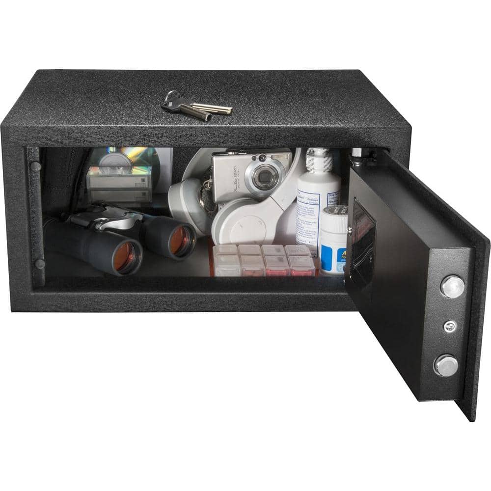 Compact Black Steel Biometric Keypad Safe with Digital Lock