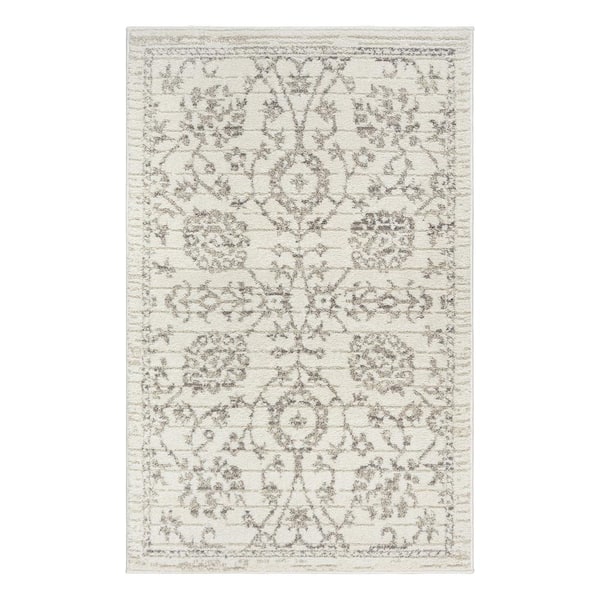 Concord Global Trading Nizza Collection Vase Ivory 3 ft. x 4 ft. Traditional Scatter Rug