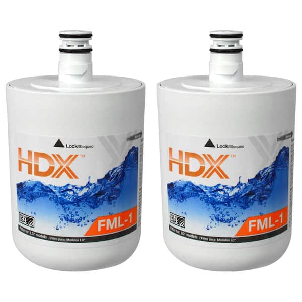 HDX FML-1 Premium Refrigerator Water Filter Replacement Fits LG LT500P (2-Pack)
