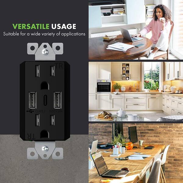 TOPGREENER 15 Amp Decorator Tamper-Resistant Duplex Outlet with