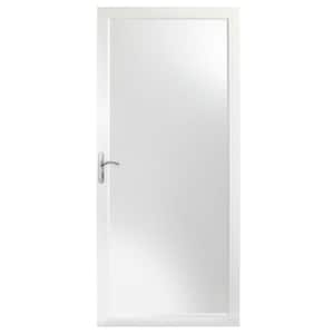 3000-Series 36 in. x 80 in. White Left-Hand Full View Interchangeable Aluminum Storm Door with Nickel Hardware