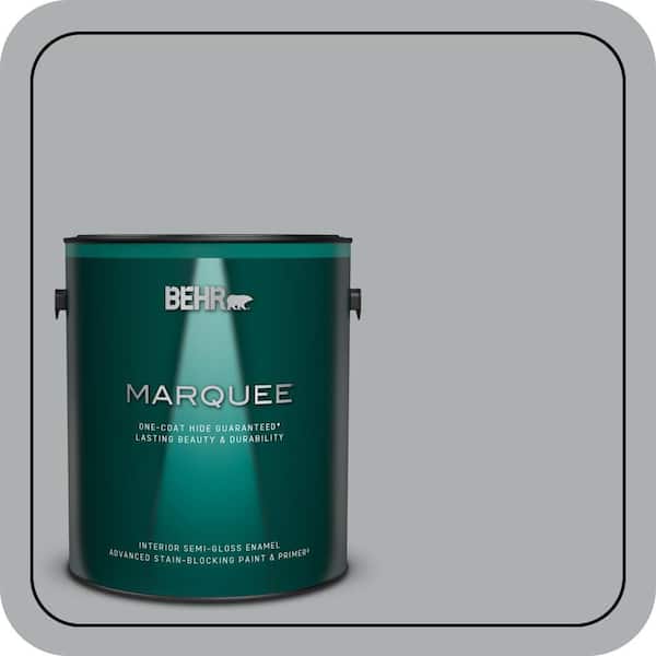 BEHR MARQUEE 1 gal. #N500-3 Tin Foil One-Coat Hide Semi-Gloss Enamel Interior Paint & Primer