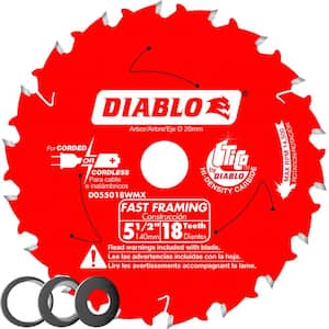 5-1/2 in. x 18-Tooth Fast Framing Circular Saw Blade with Bushings