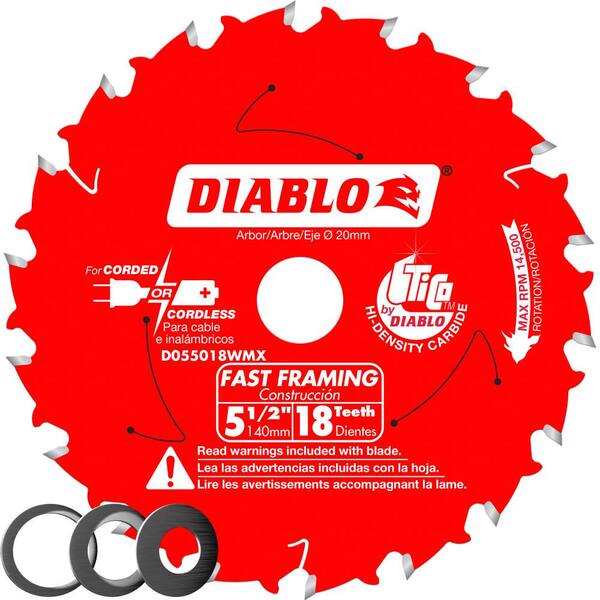 Diablo 7-1/4in Dia x 5/8in TiCo Hi-Density Carbide Circular Saw Blade 36 teeth 