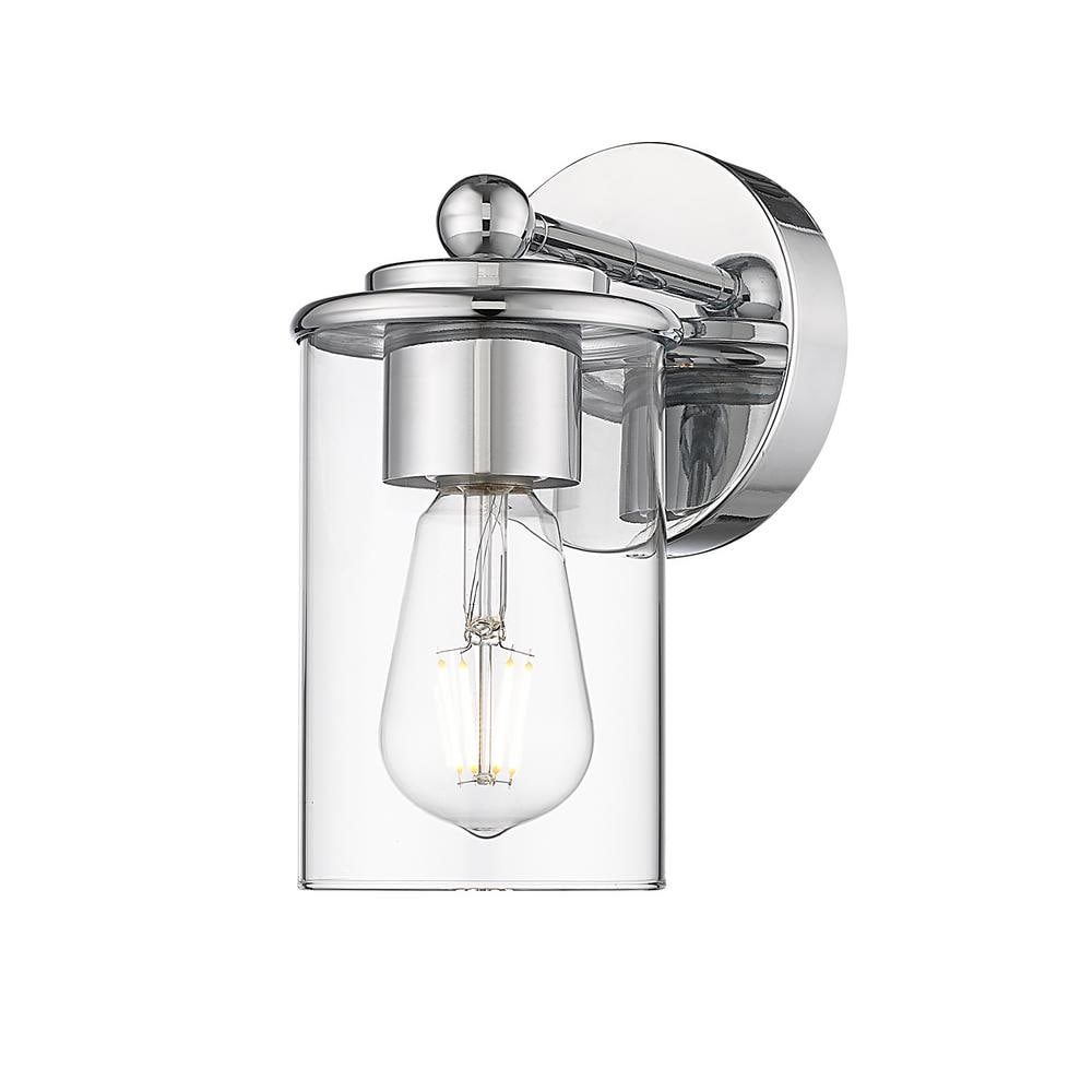 Thayer 4.75 in. 3-Light Chrome Wall Sconce with Clear Glass Shade with No B