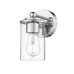 Thayer 4.75 in. 3-Light Chrome Wall Sconce with Clear Glass Shade with No Bulbs Included