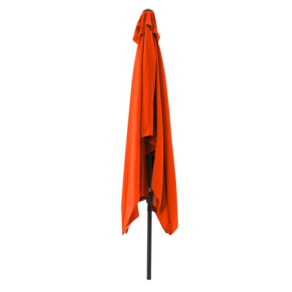 Pure Garden 10-ft Orange Rectangular Patio Umbrella with Black Steel Frame