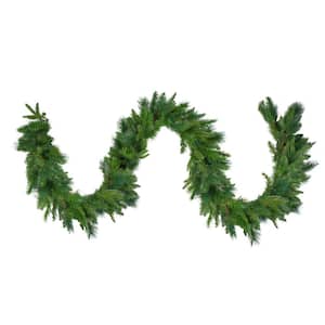 9 ft. x 14 in. Unlit Mixed RoseMary Emerald Angel Pine Artificial Christmas Garland