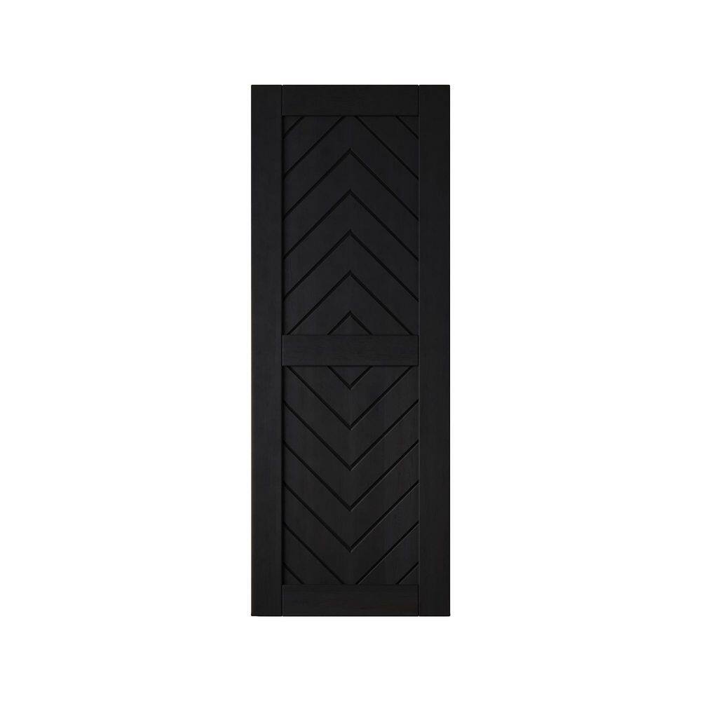 JT2 30 in. x 80 in. C-Panel Solid Core Black Fishbone Design Pine Wood Interior Sliding Barn Door Slab price history on PriceWatchPro