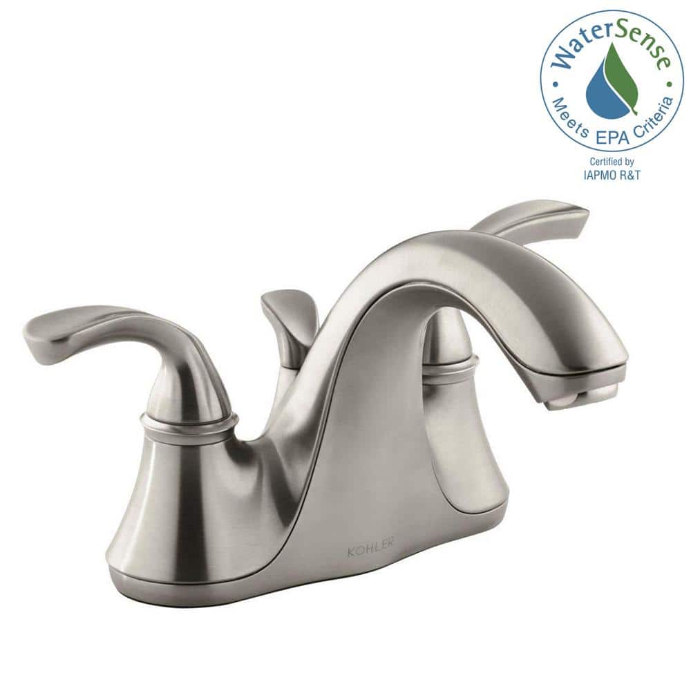 Forté Brushed Nickel Double Handle 4" Centerset Bathroom Faucet