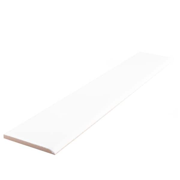 Battiscopa Glossy White 3-1/8 in. x 17-3/4 in. Glossy Ceramic Wall Tile Trim