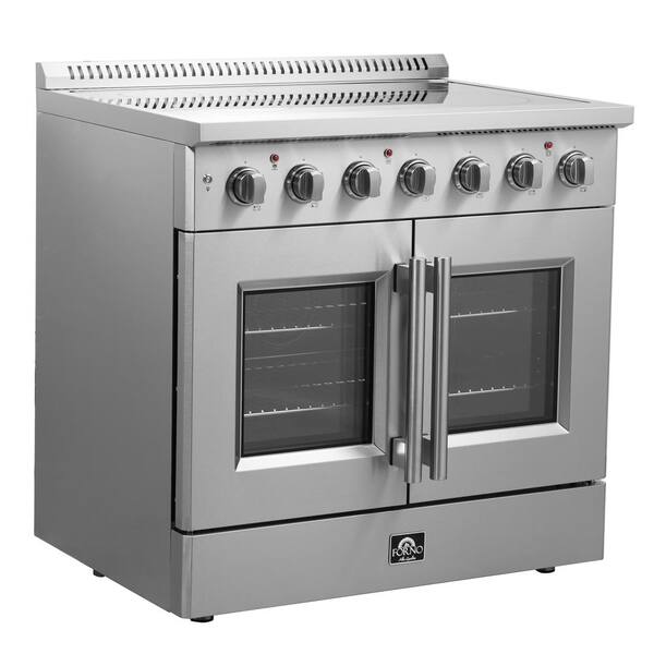 Bravo KITCHEN 36 in. 5 Burner Dual Fuel Range with Gas Stove and Electric  Oven and True Convection Bake Function in Stainless Steel BV361RD - The  Home Depot