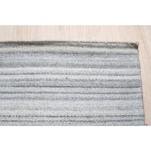 Brown 4 ft. x 6 ft. Hand Woven Wool and Viscose Modern Reversible Flat Weave Durry Area Rug