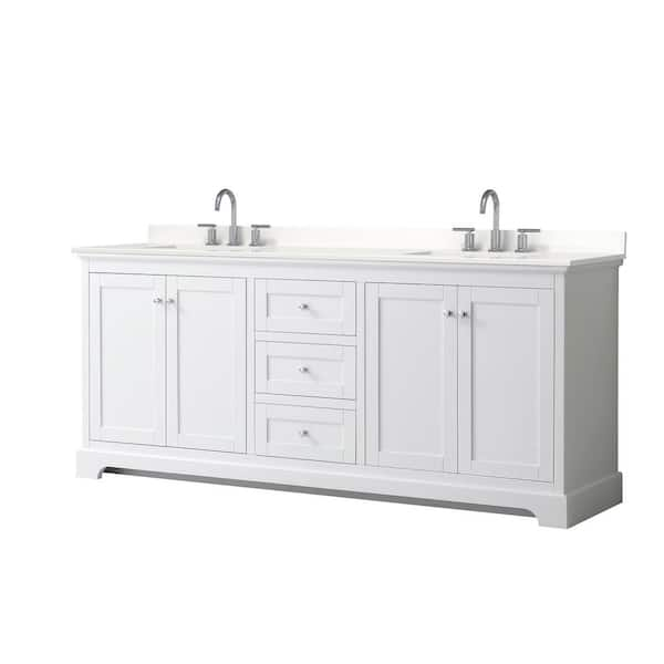 Wyndham Collection Avery 80 in. W x 22 in. D x 35 in. H Double Bath ...