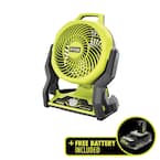 ONE+ 18V Cordless Hybrid 7-1/2 in. Fan with 2.0 Ah Lithium-Ion HIGH PERFORMANCE Battery