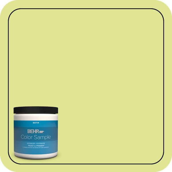 BEHR PREMIUM PLUS 8 oz. #410A-3 Honeydew Satin Enamel Interior/Exterior Paint & Primer Color Sample