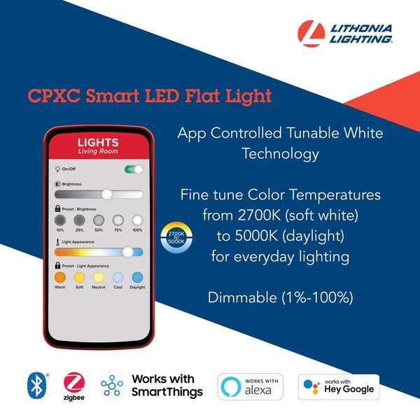 Lithonia Lighting 2 ft. x 4 ft. Smart Adjustable Lumen Integrated LED Tunable White Troffer Light with hidden motion sensor