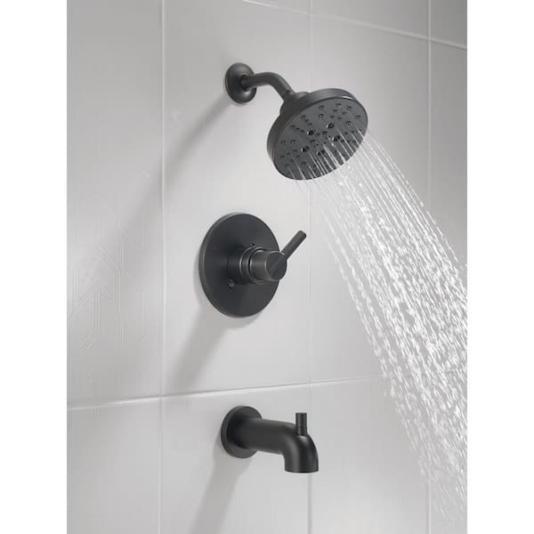 Nicoli H2OKinetic Rough Included Single-Handle 5-Spray Tub and Shower Faucet 1.75 GPM in Matte Black Valve Included