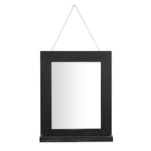 16 in. W x 20 in. H Rectangle Solid Wood Framed Black Vintage Modern Wall Mirror