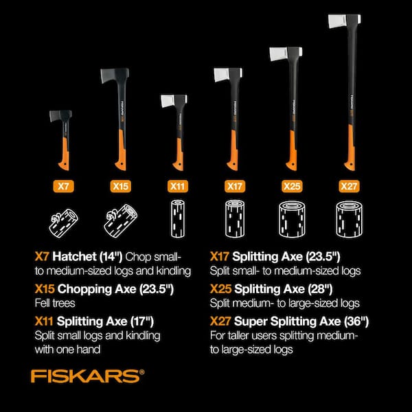 Fiskars - X7 1.4 lb Hatchet Camping Axe with 14 in. Shock-absorbing Handle