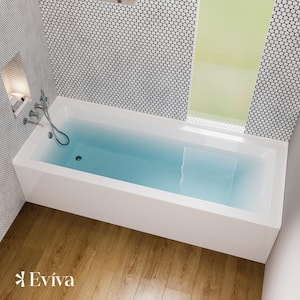 Nova 60 in. Left Drain Rectangular Alcove Bathtub in White