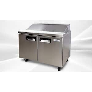 48 in.W 9.5 cu. ft. Prep Table Commercial Refrigerator in Stainless Steel