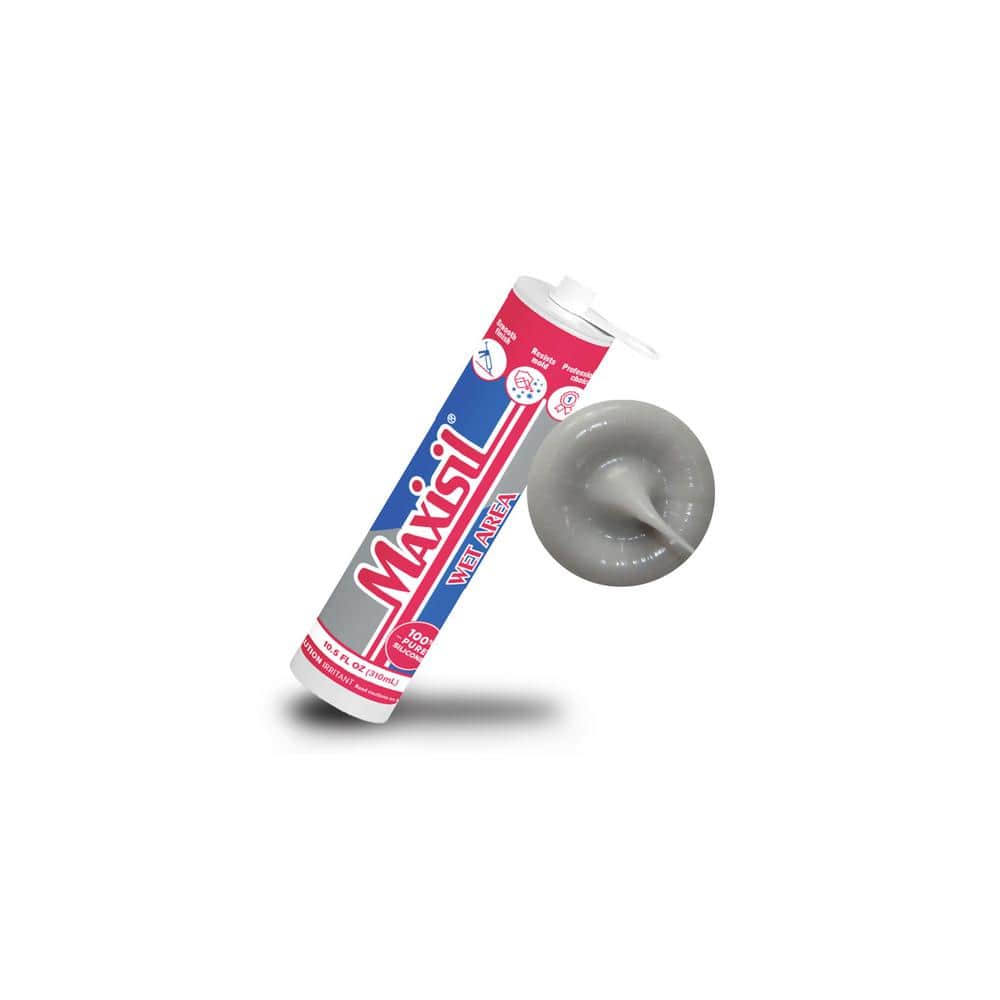 Glass Warehouse Maxisil 10.5 oz. Light Grey Standard Tube Kitchen and Bath Silicone Sealant Tube ...