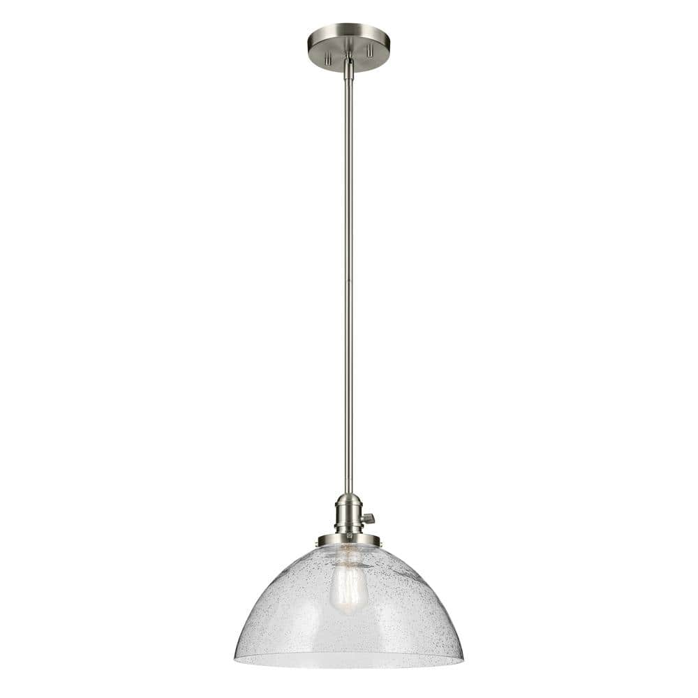 KICHLER Avery 14 in. 1-Light Brushed Nickel Vintage Industrial Shaded ...