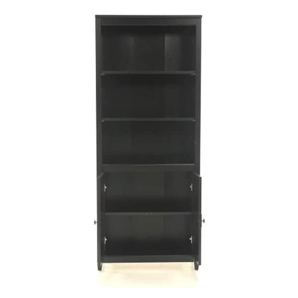SAUDER 71.85 in. Black Wood 5-shelf Standard Bookcase with Adjustable Shelves