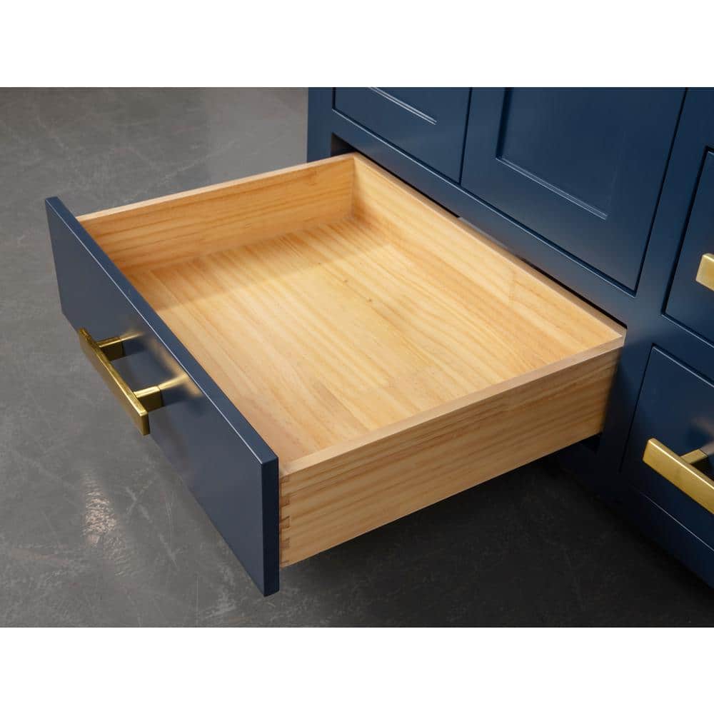 Madison Monarch Blue Single Bathroom Vanity with Marble Top