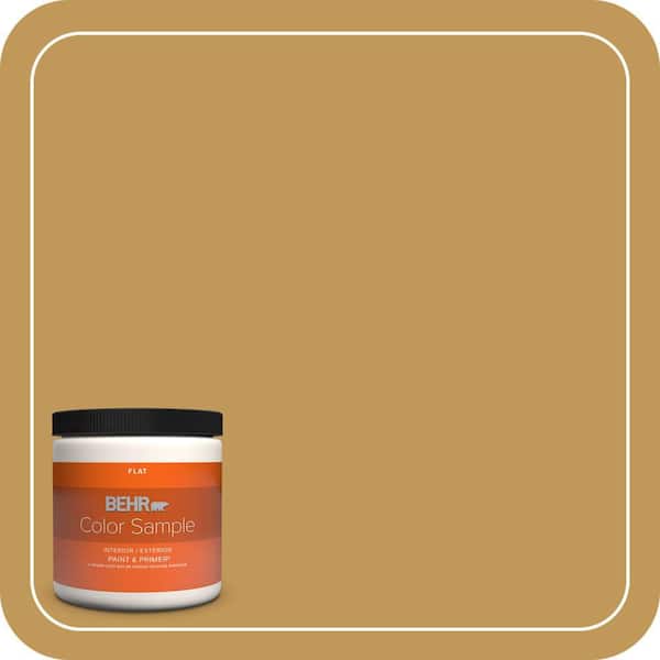 BEHR PREMIUM PLUS 8 oz. #330D-6 Townhouse Tan Flat Interior/Exterior Paint & Primer Color Sample