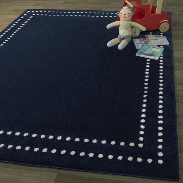 Eckert Navy 5 ft. x 7 ft. Solid Area Rug