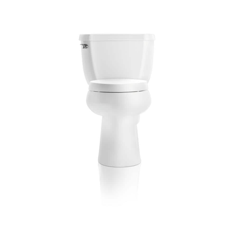 White High Efficiency Elongated One-Piece Toilet with Chrome Lever