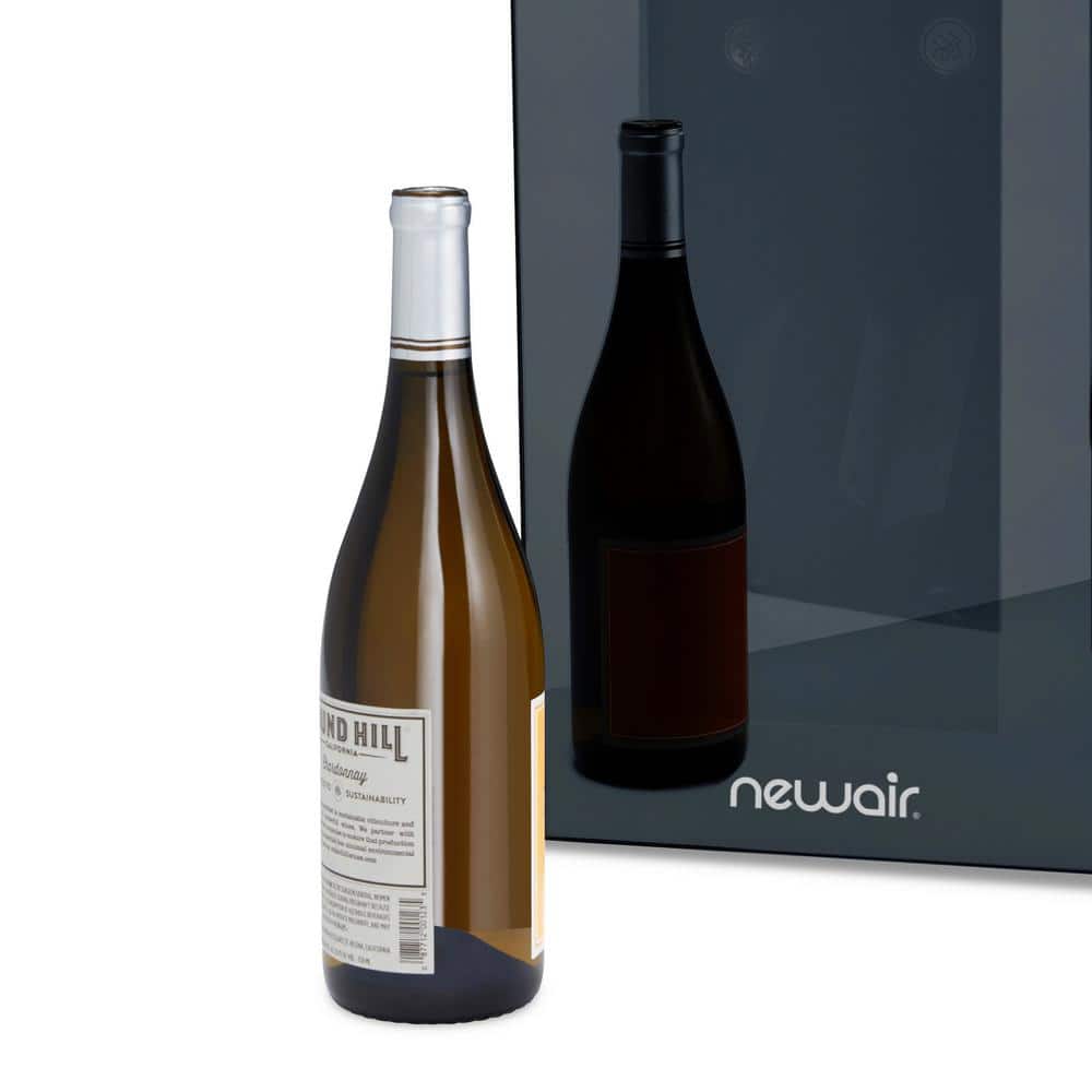 Newair Black Mirrored Glass Freestanding Wine Refrigerator
