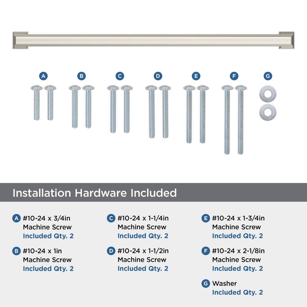 Satin Nickel 19" Traditional Appliance Pull with Mounting Hardware