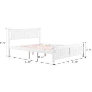 Vertical White Queen Bed Frame