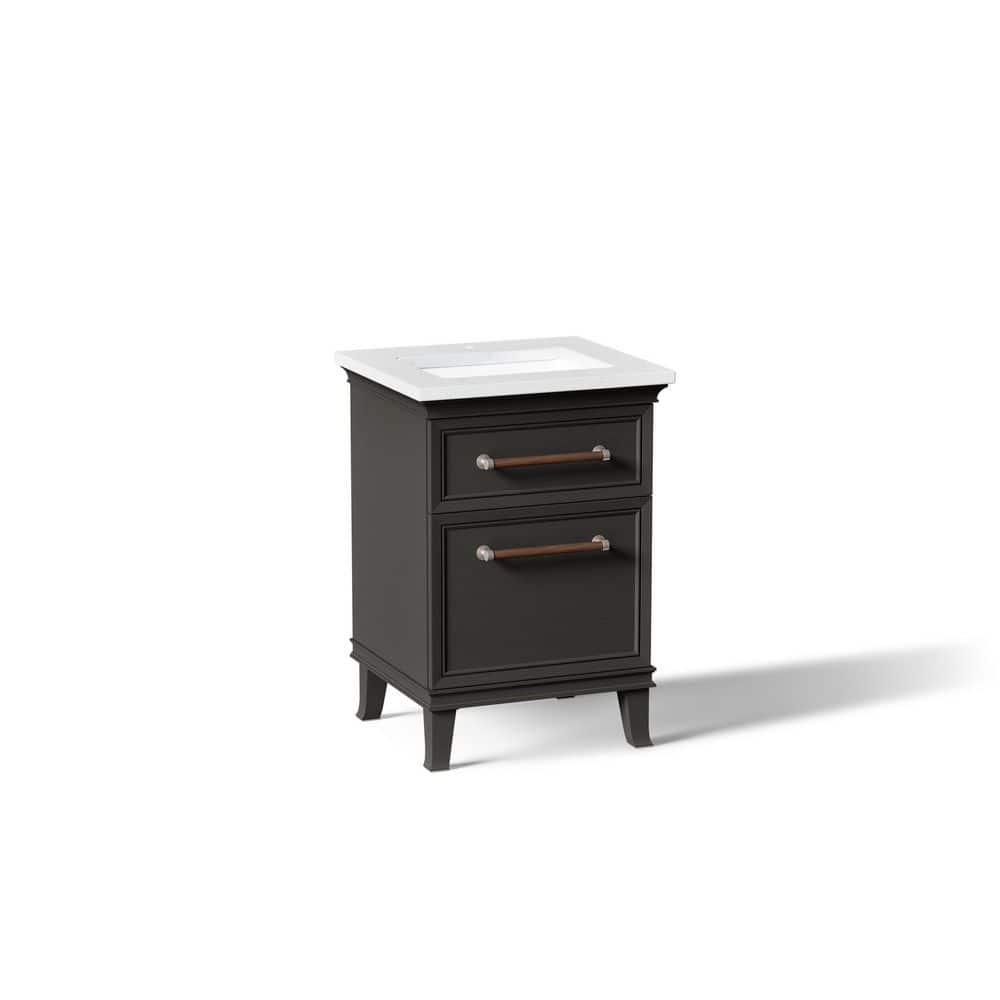 Artifacts 24 In. Freestanding Carbon Oak Bath Vanity with White Eternal Statuario Quartz Top And Nickel Hardware price history on PriceWatchPro