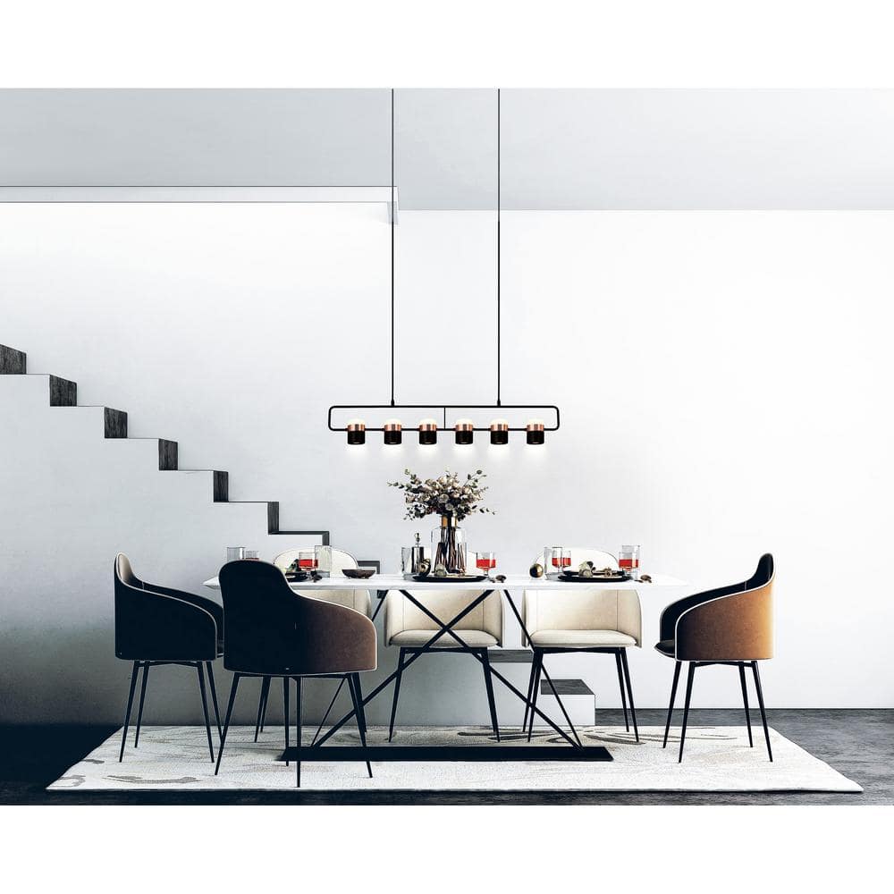 Moxie 45'' Black Finish 6-Light LED Pool Table Chandelier