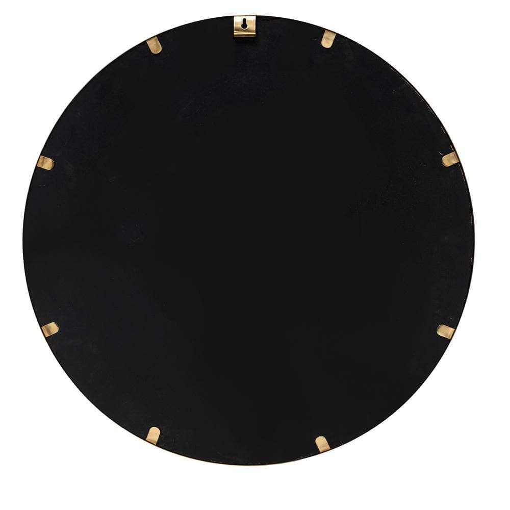 Nelson Round Gold Metal Frame 30" Wall Mirror