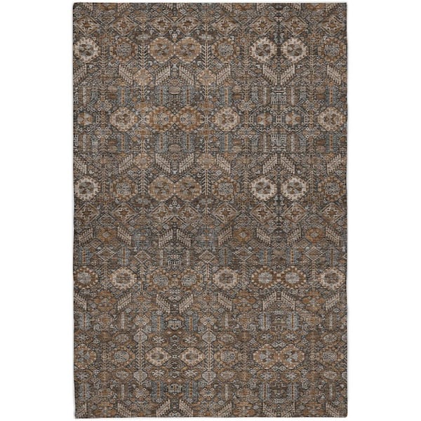 Dream Shag Premium Machine Washable Abstract ADS574 Chocolate 5 ft. x 7 ft. 6 in. Area Rug