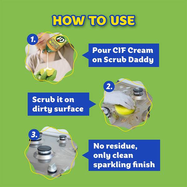 Scrub Daddy Original Plus Mommy Sponge w/Cif 16.9 oz. All Purpose Cleaning  Cream Original - Multi-Surface 3 count bundle 810044134445 - The Home Depot