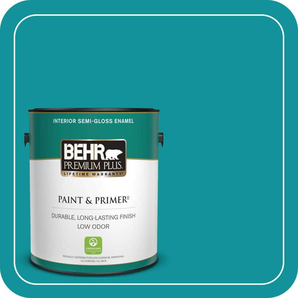 1 gal. #500B-6 Peacock Feather Semi-Gloss Enamel Low Odor Interior Paint & Primer price history on PriceWatchPro