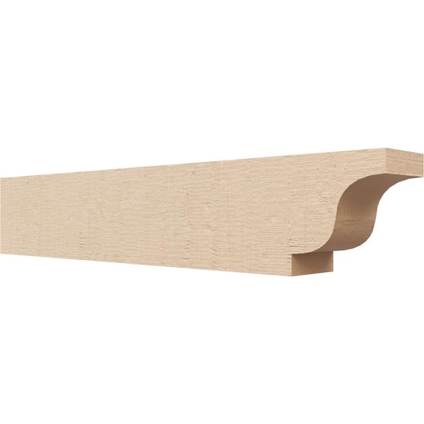 Ekena Millwork 4-in. x 6-in. x 32-in. Newport Woodgrain, Primed Tan Timberthane Polyurethane Rafter Tail Brace
