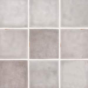 Vista Grey Zellige 4 in. x 4 in. Glossy Ceramic Wall Tile (5.4 sq. ft./Case)