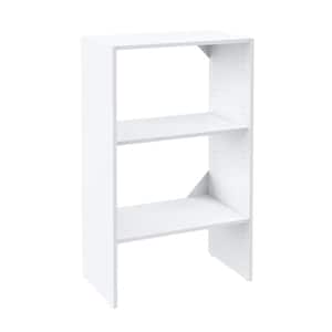 Selectives 25 in. W White Tower Unit Stackable 3-Shelf Wood Closet System